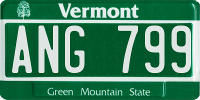 VT license plate ANG799