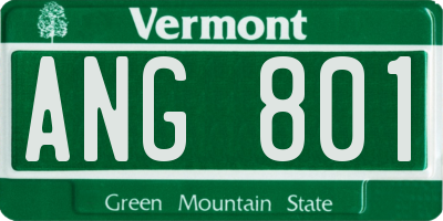 VT license plate ANG801