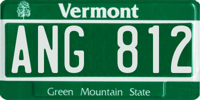 VT license plate ANG812