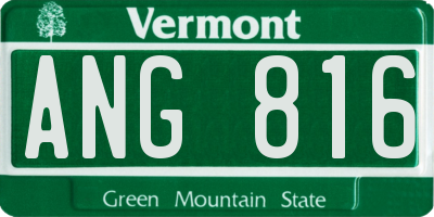 VT license plate ANG816
