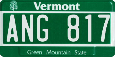 VT license plate ANG817