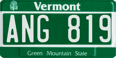 VT license plate ANG819