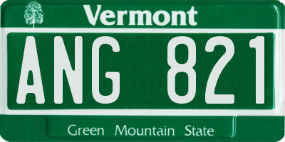 VT license plate ANG821