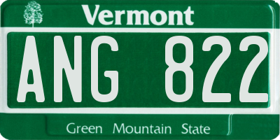VT license plate ANG822