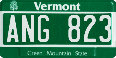 VT license plate ANG823