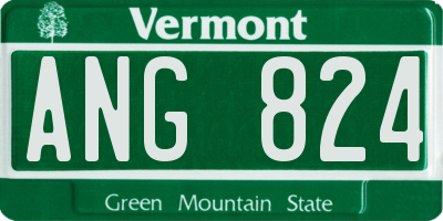VT license plate ANG824