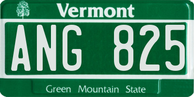 VT license plate ANG825