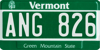 VT license plate ANG826