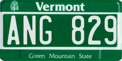 VT license plate ANG829