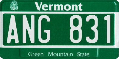 VT license plate ANG831