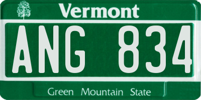 VT license plate ANG834
