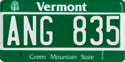 VT license plate ANG835
