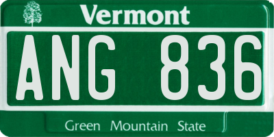 VT license plate ANG836