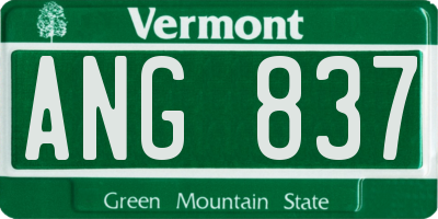 VT license plate ANG837