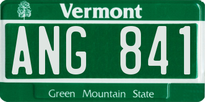 VT license plate ANG841
