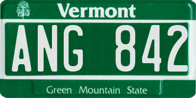 VT license plate ANG842