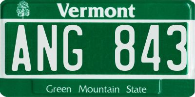 VT license plate ANG843