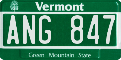 VT license plate ANG847