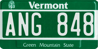 VT license plate ANG848
