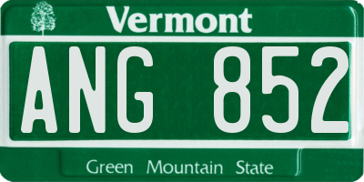 VT license plate ANG852