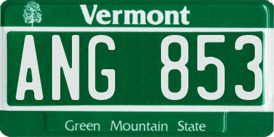 VT license plate ANG853