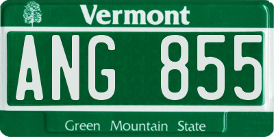 VT license plate ANG855