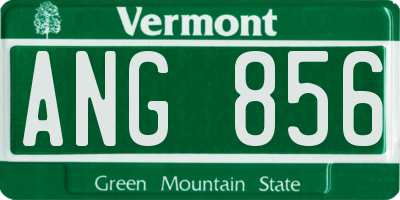 VT license plate ANG856