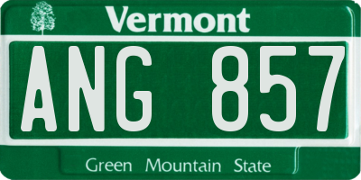 VT license plate ANG857