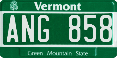 VT license plate ANG858