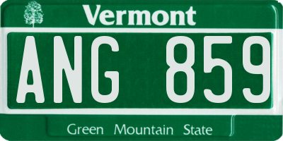 VT license plate ANG859