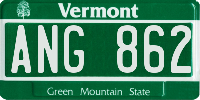 VT license plate ANG862