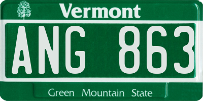 VT license plate ANG863