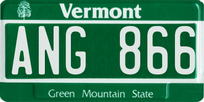 VT license plate ANG866