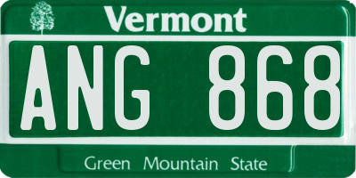 VT license plate ANG868