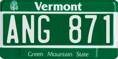 VT license plate ANG871