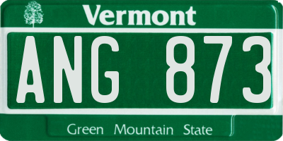 VT license plate ANG873