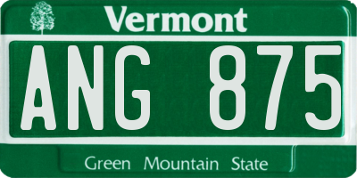 VT license plate ANG875