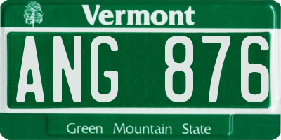 VT license plate ANG876