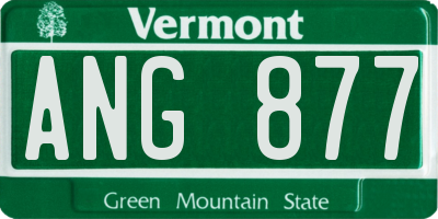 VT license plate ANG877