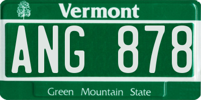 VT license plate ANG878