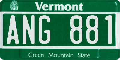 VT license plate ANG881