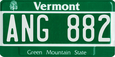 VT license plate ANG882