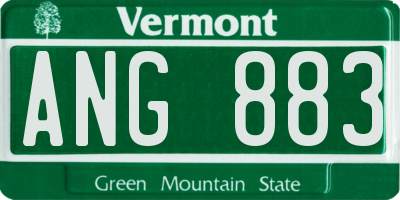 VT license plate ANG883