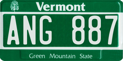 VT license plate ANG887