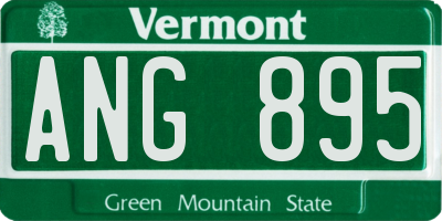 VT license plate ANG895