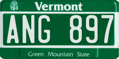 VT license plate ANG897