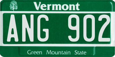 VT license plate ANG902