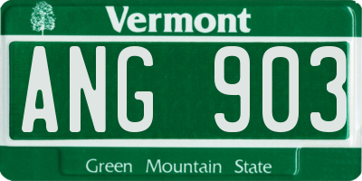 VT license plate ANG903