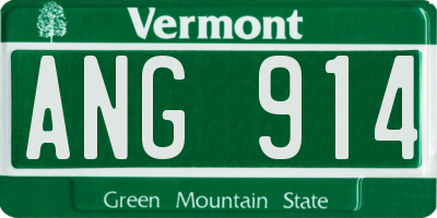VT license plate ANG914