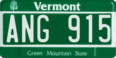 VT license plate ANG915